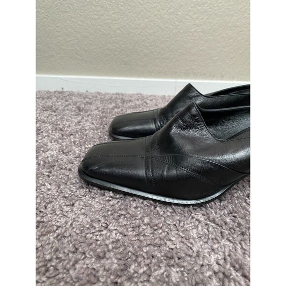 CORDANI Black Leather Slip Ons Mule Heels Size 6 - Picture 6 of 13